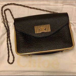 Chloe small sally handbag with gold frame and gold chain- dust bag included